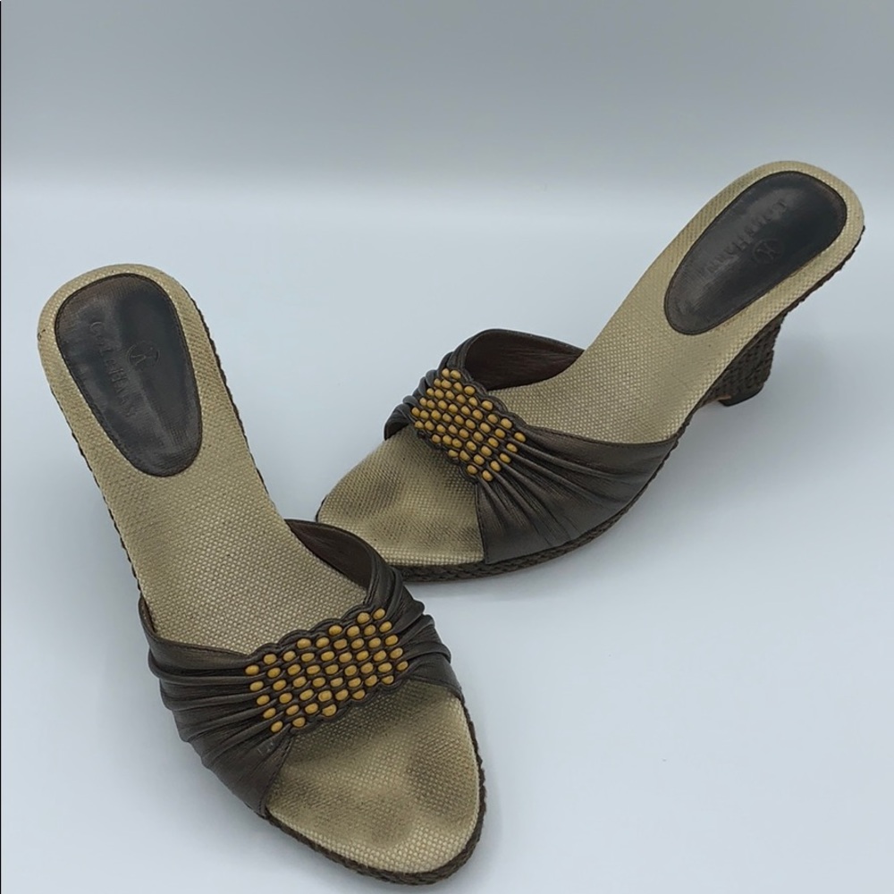 Brown Metallic Cole Haan Wedges